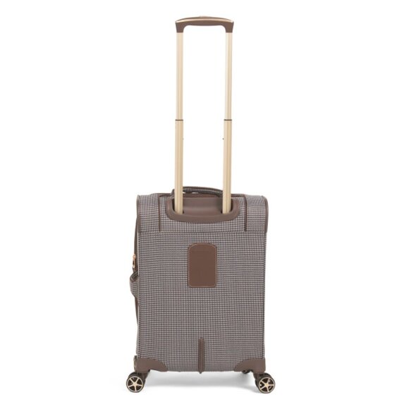 LONDON FOG Taupe/navy 20in Abbey Softside Carry-on Spinner - Picture 2 of 2